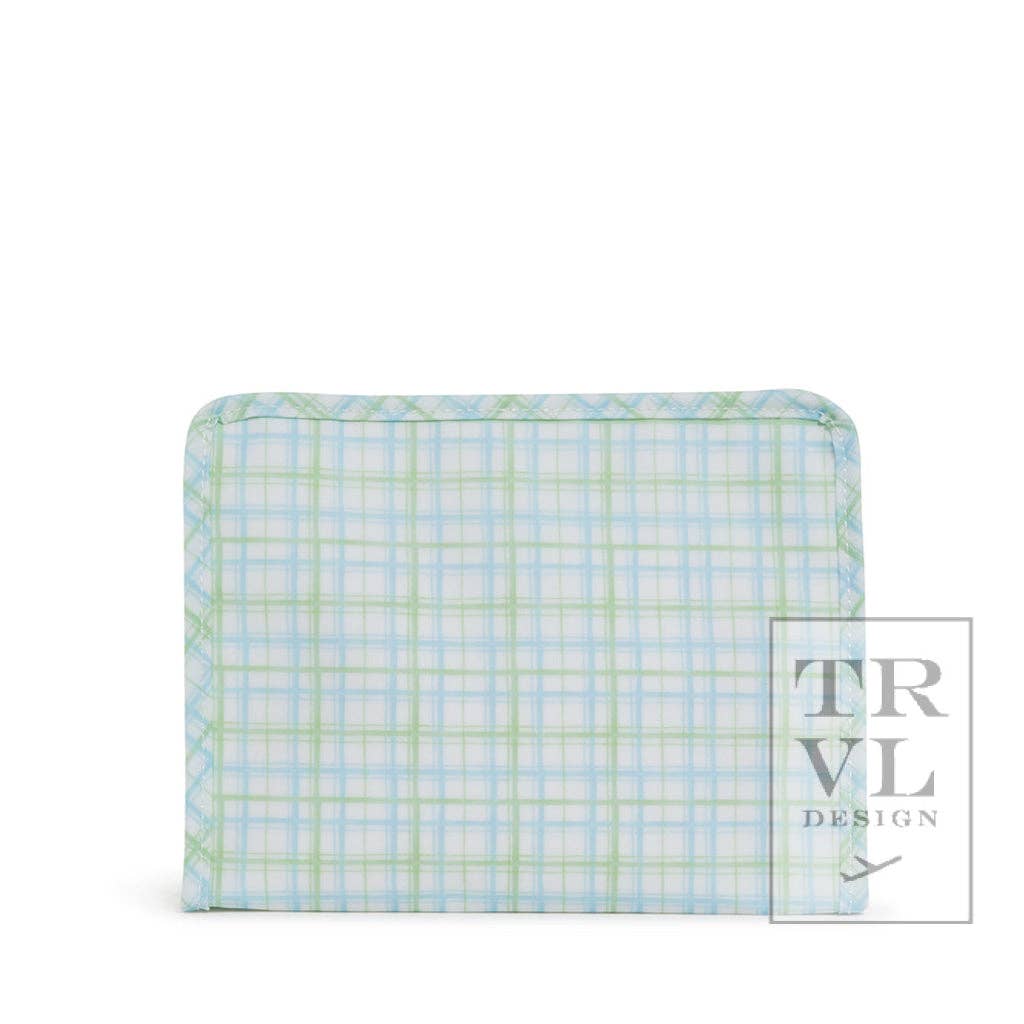 Roadie Medium - Classic Plaid Green Zip Pouch - Premium Cosmetic Bag from TRVL Design - Just $28.95! Shop now at Pat's Monograms