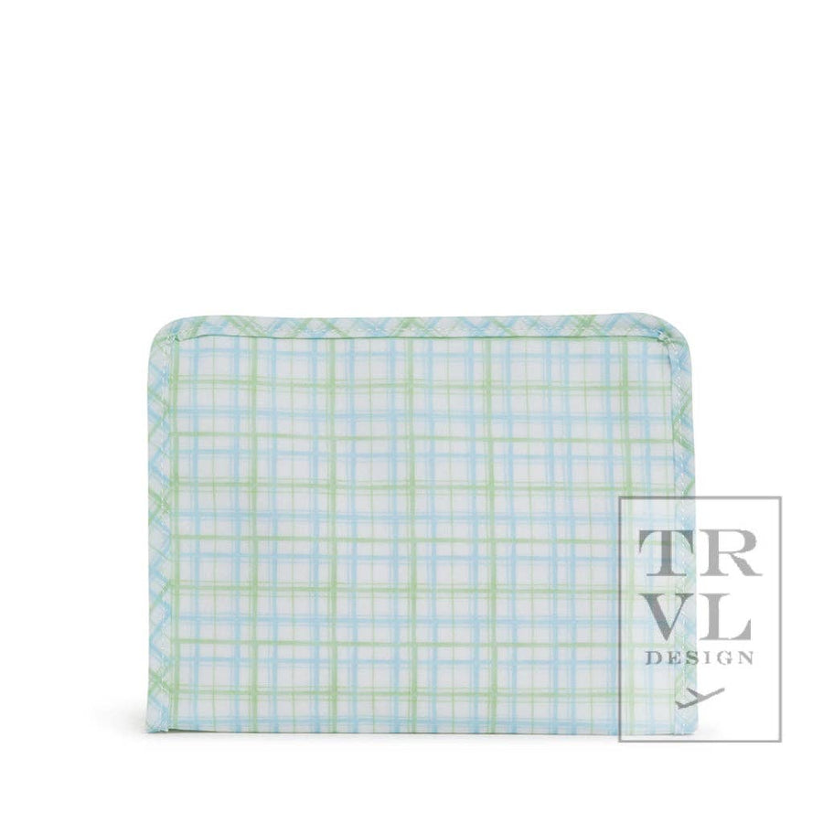 Roadie Medium - Classic Plaid Green Zip Pouch - Premium Cosmetic Bag from TRVL Design - Just $28.95! Shop now at Pat's Monograms