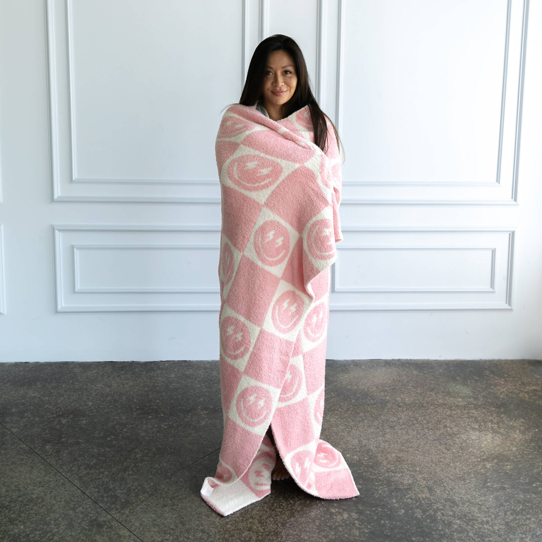 Pink Bolt Smile Blanket - Premium  from Living Royal - Just $55.95! Shop now at Pat's Monograms