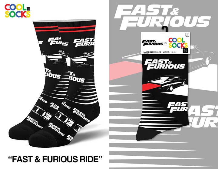 Fast & Furious Ride - Mens Crew Socks - Premium socks from Cool Socks - Just $11.95! Shop now at Pat's Monograms