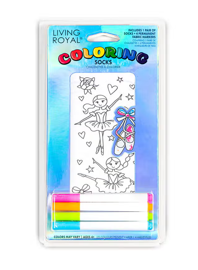 Ballerina Coloring Socks - Premium Socks from Living Royal - Just $8.95! Shop now at Pat's Monograms