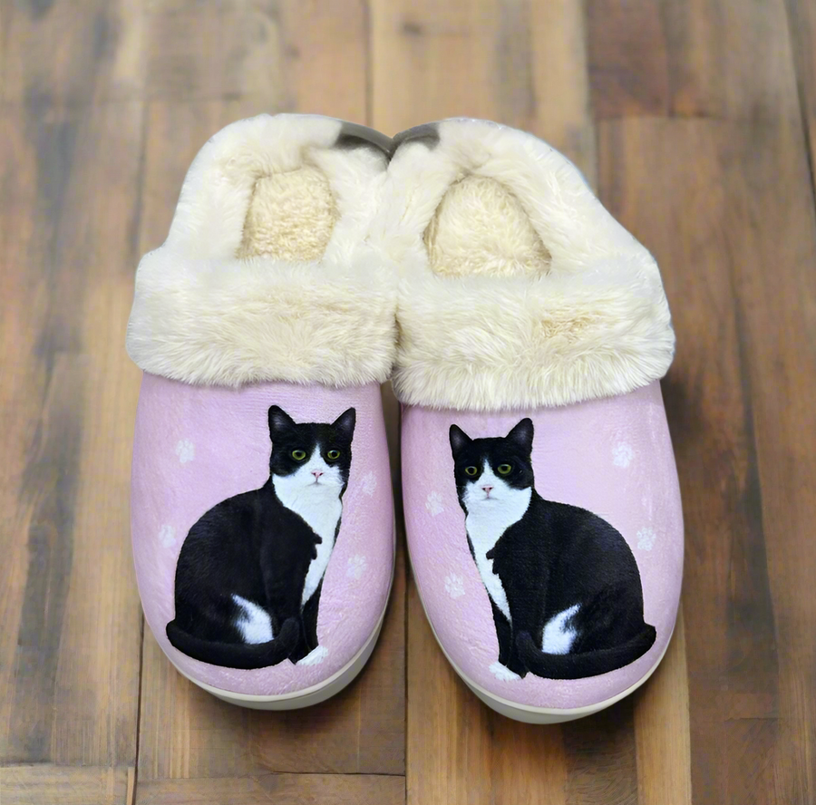 Black and White Cat Snuggs Slippers - Premium Slippers from E&S Pets - Just $24.95! Shop now at Pat's Monograms