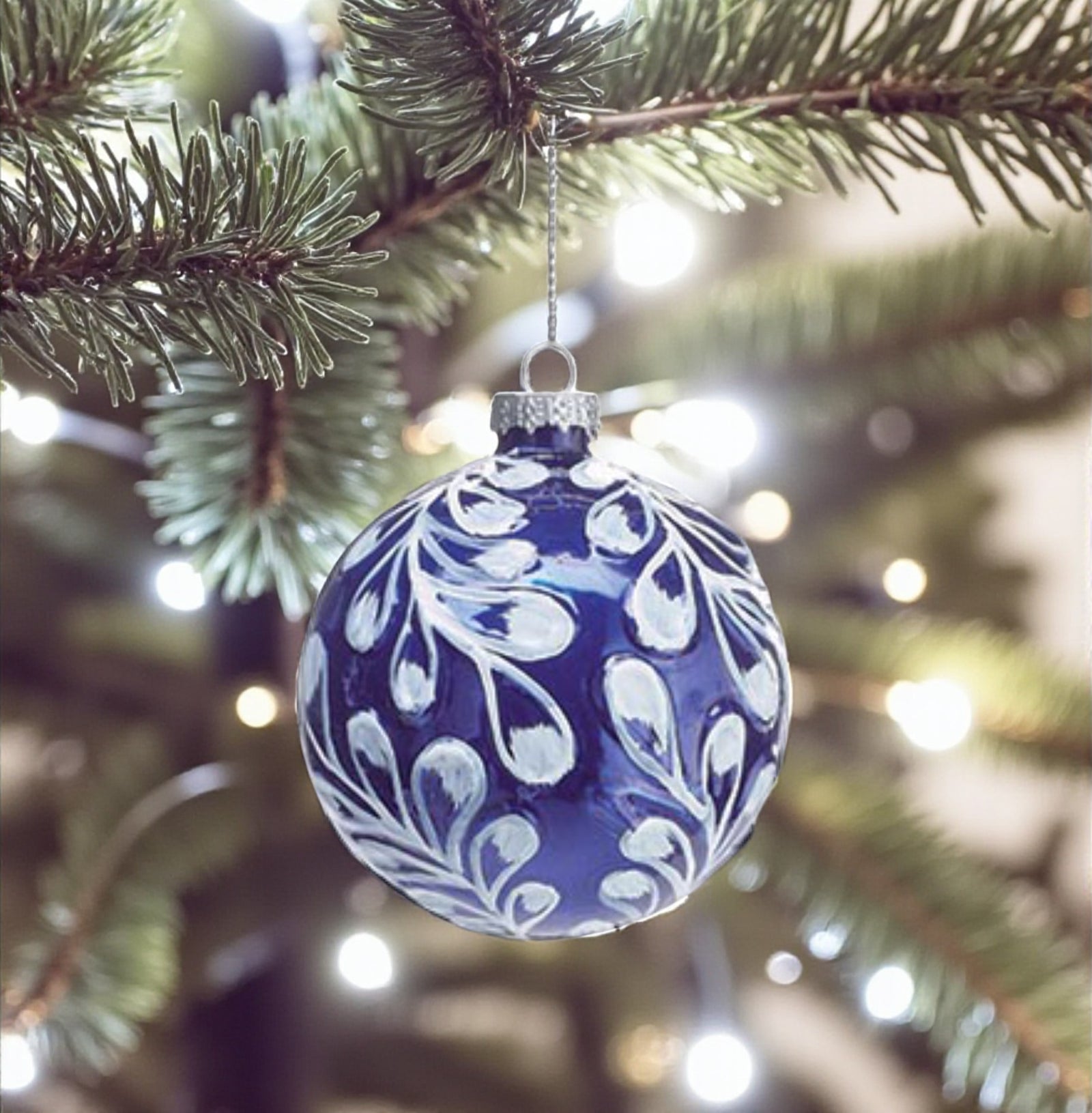 Glass Ornaments - Blue and White Boho - Premium Christmas Ornament from Burton and Burton - Just $6.95! Shop now at Pat's Monograms