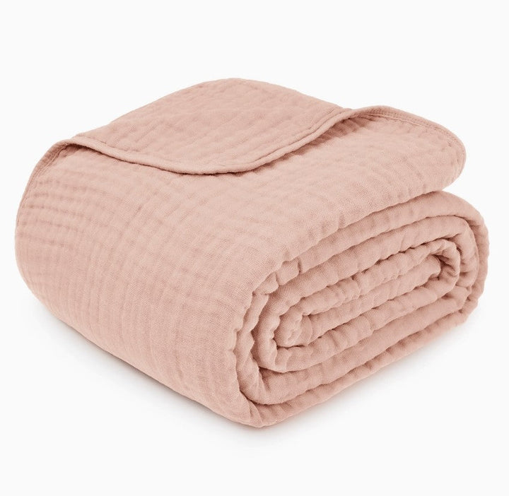 Adult Muslin Cotton Throw - Blush - Premium blanket from Comfy Cubs - Just $34.95! Shop now at Pat's Monograms