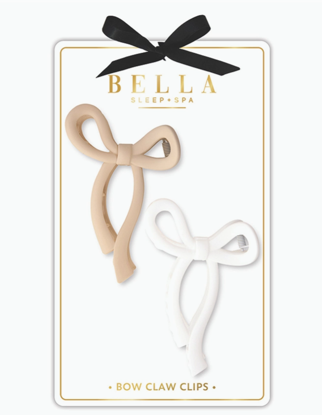 Claw Clips Set of 2 - Flax Bow/White Bow - Premium Accessories from Bella Sleep + Spa - Just $8.95! Shop now at Pat's Monograms