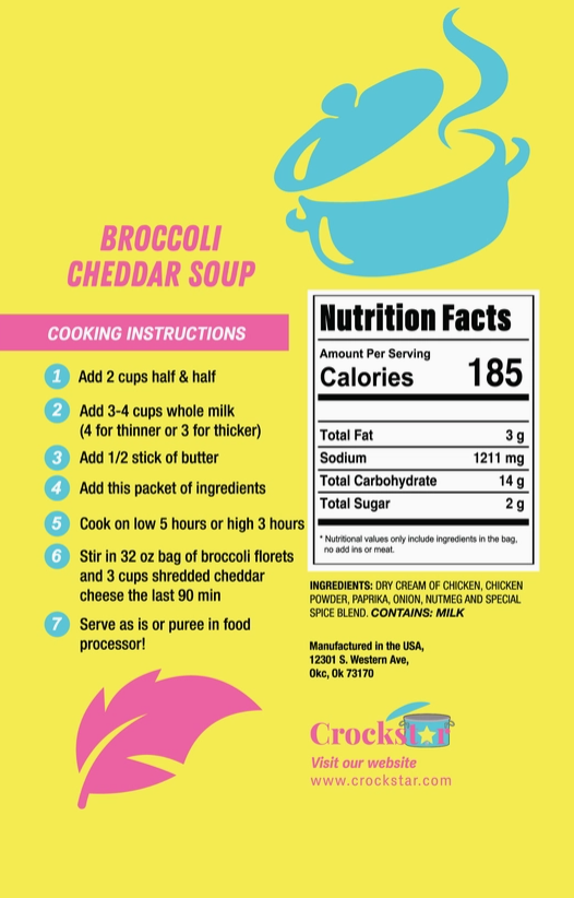 Broccoli Cheddar Soup - Premium gourmet Foods from Crockstar - Just $9.95! Shop now at Pat's Monograms