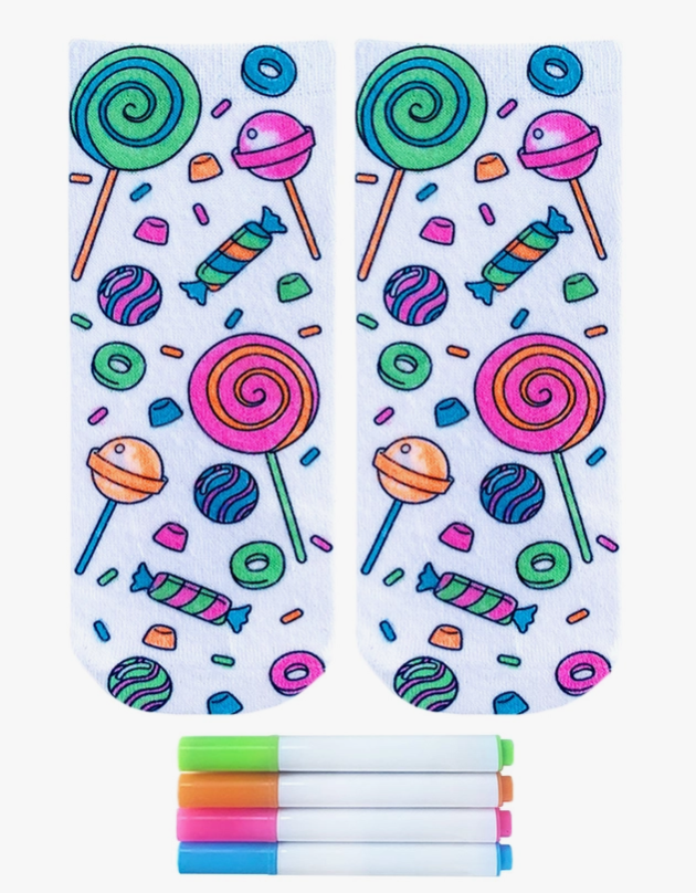 Candy Explosion Coloring Socks - Premium  from Living Royal - Just $8.95! Shop now at Pat's Monograms