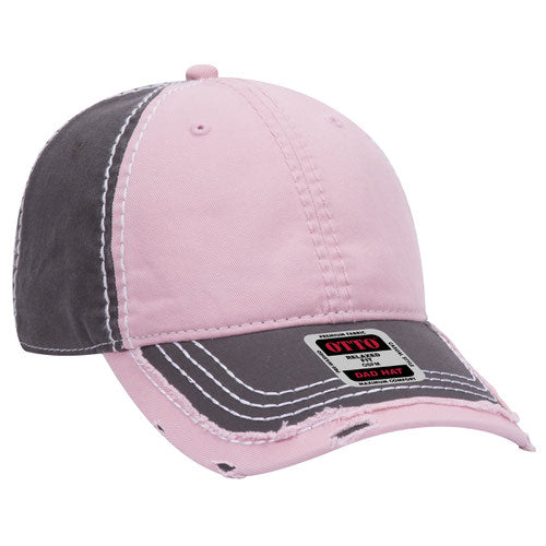 Distressed Two Tone Twill Cap w/ Heavy Stitching - Premium Headwear from Otto Caps - Just $10.95! Shop now at Pat's Monograms