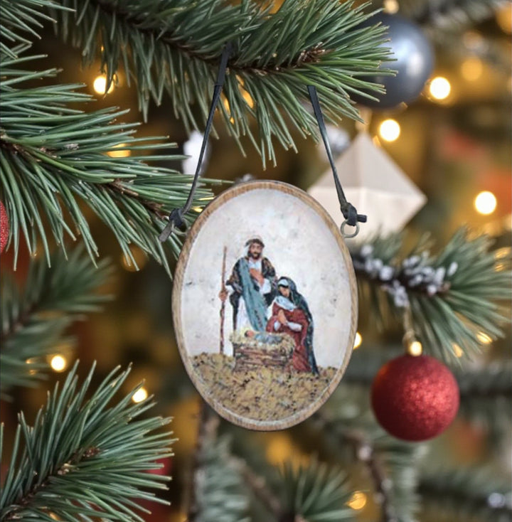 Holy Family Mango Wood Ornaments - Premium Christmas Ornament from Burton and Burton - Just $11.95! Shop now at Pat's Monograms