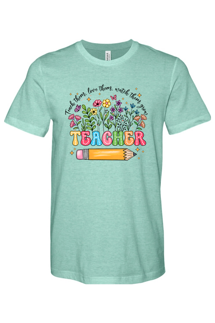 Watch Them Grow Teacher Tee - Premium T-Shirts from Pat's Monograms - Just $24.95! Shop now at Pat's Monograms