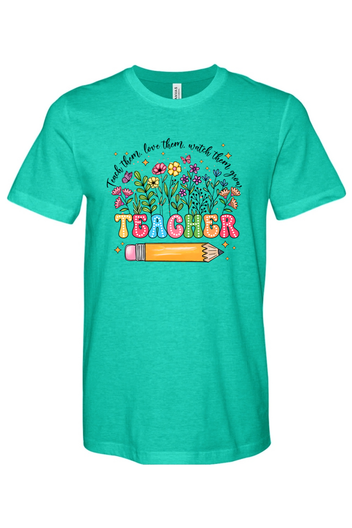 Watch Them Grow Teacher Tee - Premium T-Shirts from Pat's Monograms - Just $24.95! Shop now at Pat's Monograms