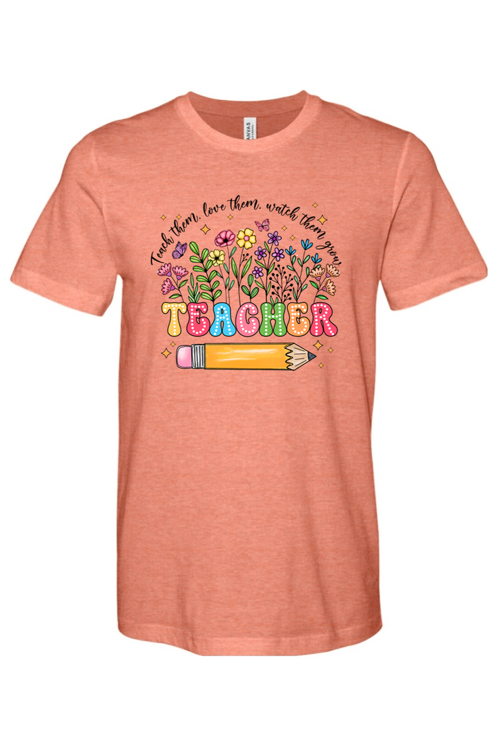 Watch Them Grow Teacher Tee - Premium T-Shirts from Pat's Monograms - Just $24.95! Shop now at Pat's Monograms