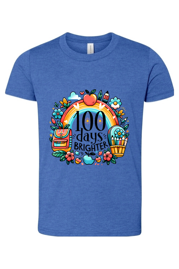 100 Days Brighter - Premium T-Shirts from Pat's Monograms - Just $24.95! Shop now at Pat's Monograms