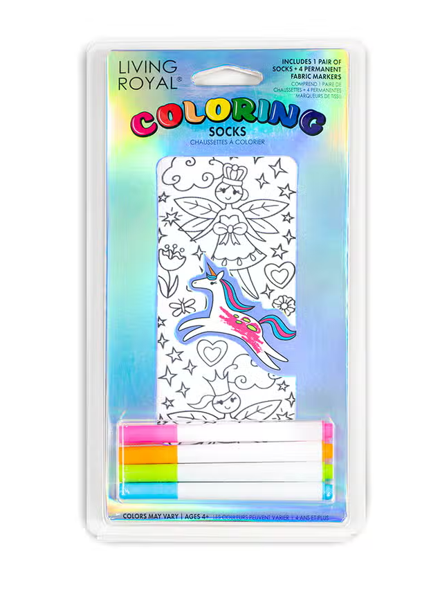 Fairy Princess Coloring Socks - Premium Socks from Living Royal - Just $8.95! Shop now at Pat's Monograms