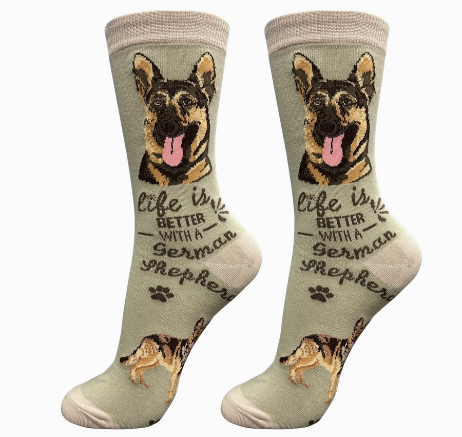 German Shepherd - Life is Better Socks - Premium Socks from Sock Daddy - Just $9.95! Shop now at Pat's Monograms