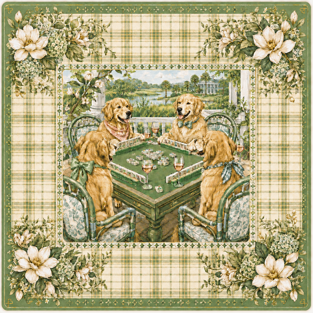 Golden Hour — Golden Retriever Mahjong Mat | Paws & Tiles Collection - Premium Mahjong from Told in Tiles - Just $80! Shop now at Pat's Monograms