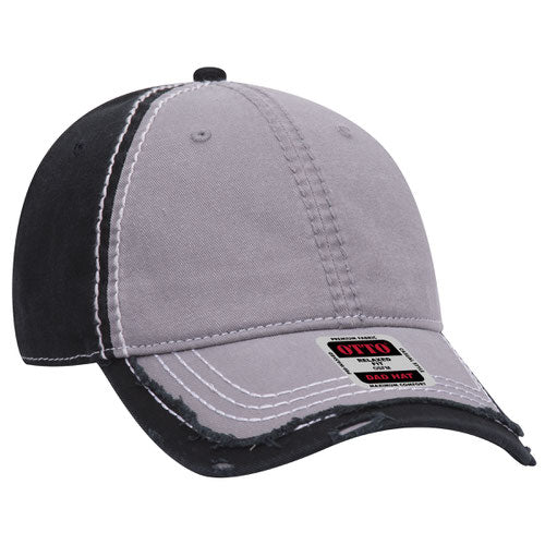 Distressed Two Tone Twill Cap w/ Heavy Stitching - Premium Headwear from Otto Caps - Just $10.95! Shop now at Pat's Monograms