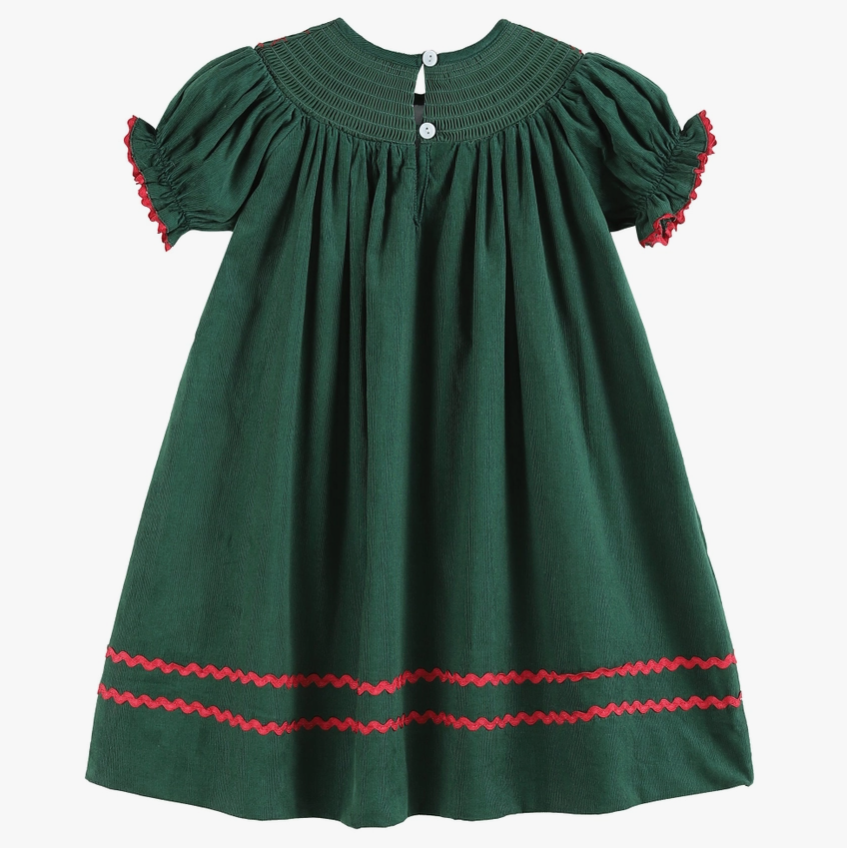 Green Christmas Mistletoe Smocked Bishop Dress - Premium Baby & Toddler Dresses from Lil Cactus - Just $35.95! Shop now at Pat's Monograms