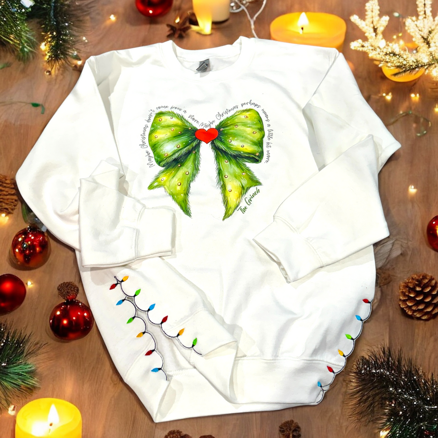 Christmas is More - Side Bow Sweatshirt - Premium Christmas Shirts from Pat's Monograms - Just $56.95! Shop now at Pat's Monograms