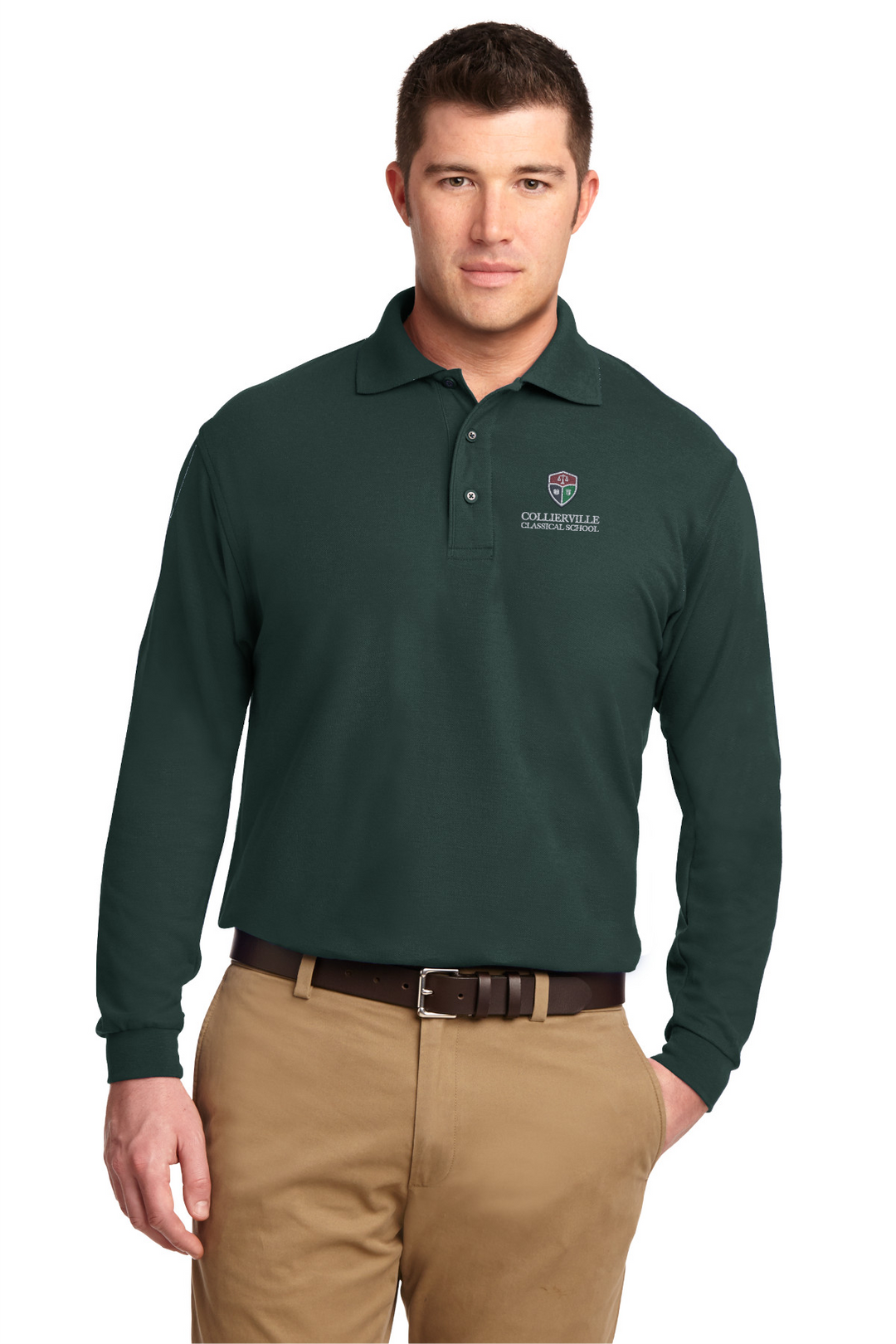 CCS - Port Authority Unisex Long Sleeve Silk Touch Polo - Premium School Uniform from Pat's Monograms - Just $27! Shop now at Pat's Monograms