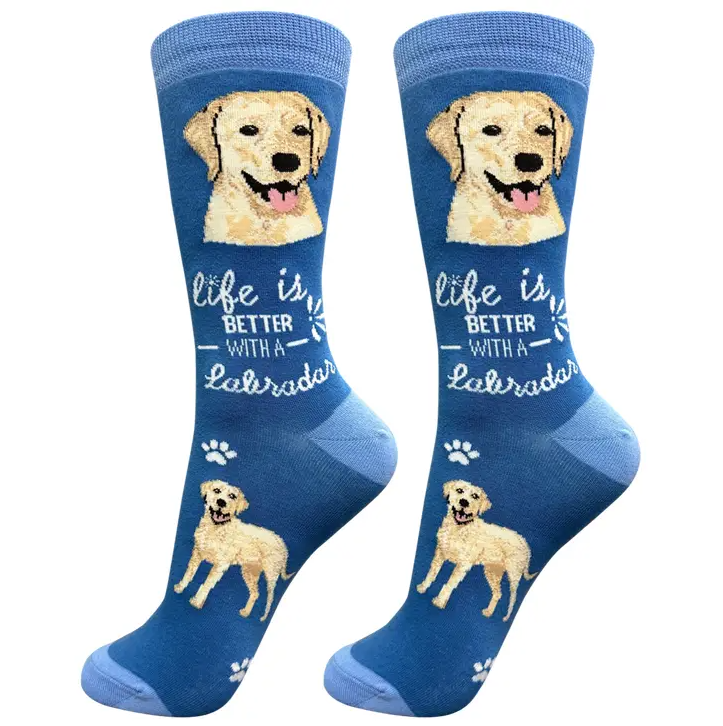 Yellow Labrador - Life is Better Socks - Premium Socks from Sock Daddy - Just $9.95! Shop now at Pat's Monograms