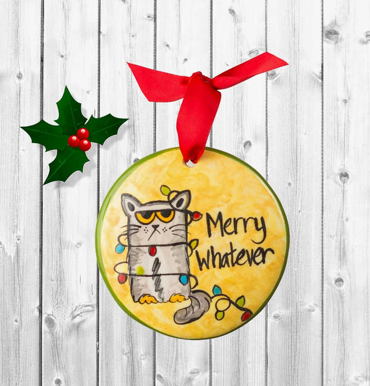 Merry Whatever Cat Christmas Ornament - Premium  from Nola Watkins - Just $24.95! Shop now at Pat's Monograms