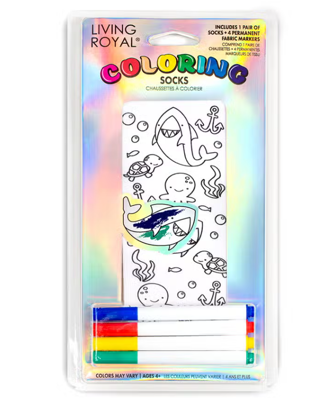 Ocean Pals Coloring Socks - Premium Socks from Living Royal - Just $8.95! Shop now at Pat's Monograms