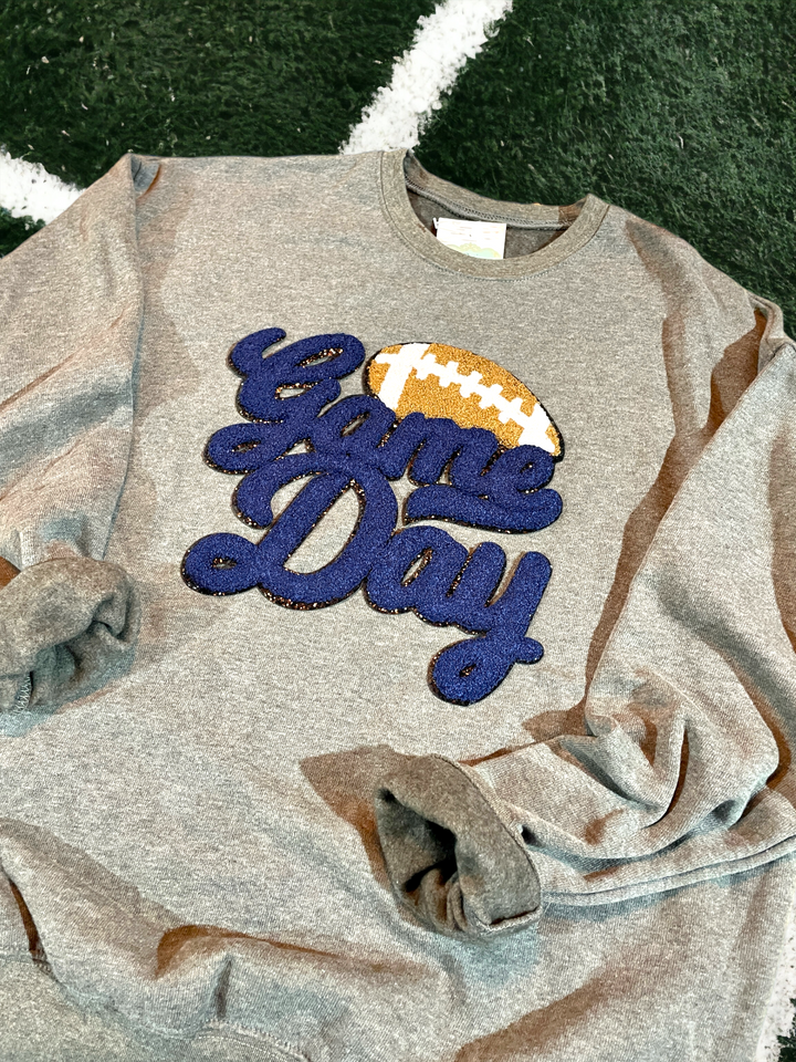 Chenille Patch Game Day Sweatshirt - Premium Sweatshirt from Pat's Monograms - Just $34.95! Shop now at Pat's Monograms