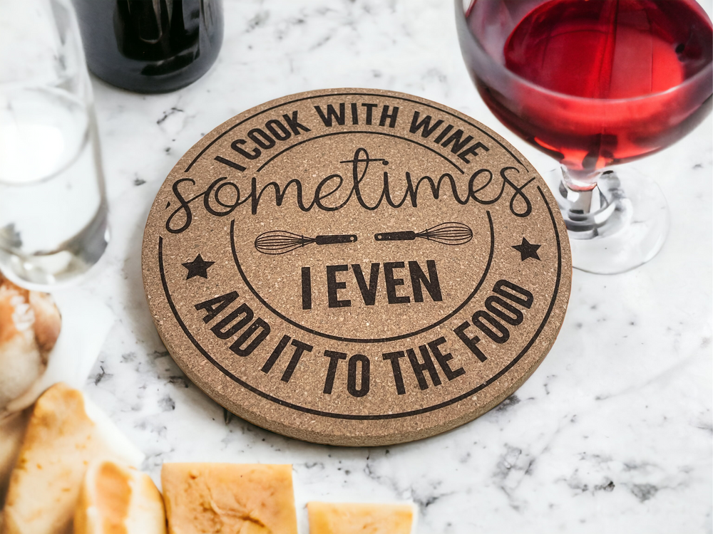 I Cook With Wine - Premium Housewares from Pat's Monograms - Just $12.95! Shop now at Pat's Monograms