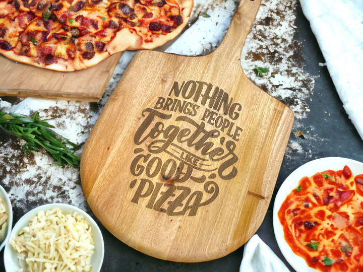 Laser Engraved Acacia Wood Pizza Peel - Premium Cookware from Pat's Monograms - Just $46.95! Shop now at Pat's Monograms