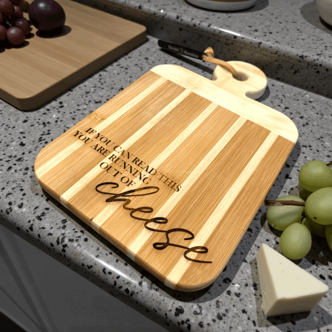 Cheese Board - Laser Engraved Bamboo Paddle Board - Premium Kitchen Accessories from Totally Bamboo - Just $22.95! Shop now at Pat's Monograms