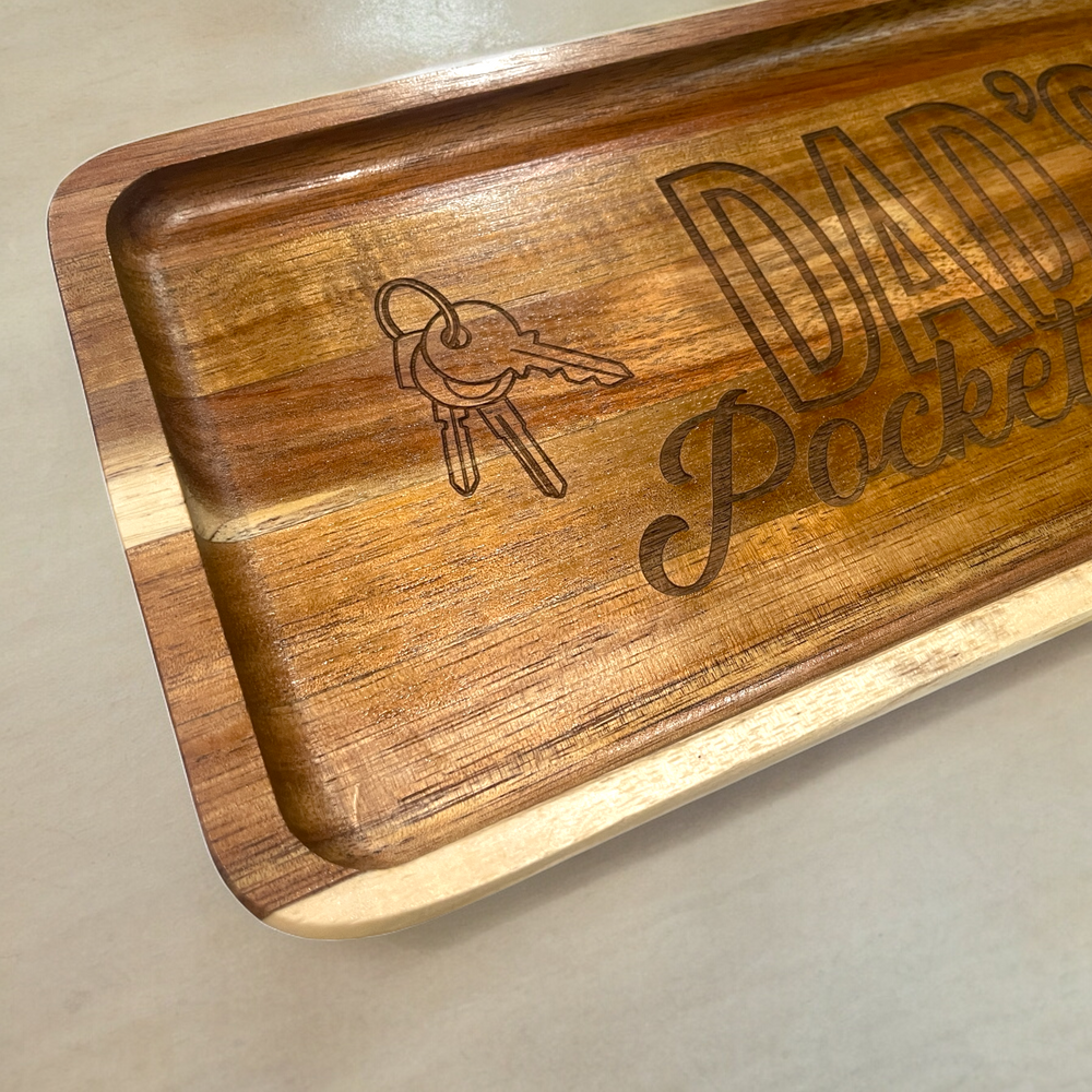 Dad's Catch All Tray - Engraved Valet Tray - Premium Laser Engraved from Pat's Monograms - Just $24.95! Shop now at Pat's Monograms