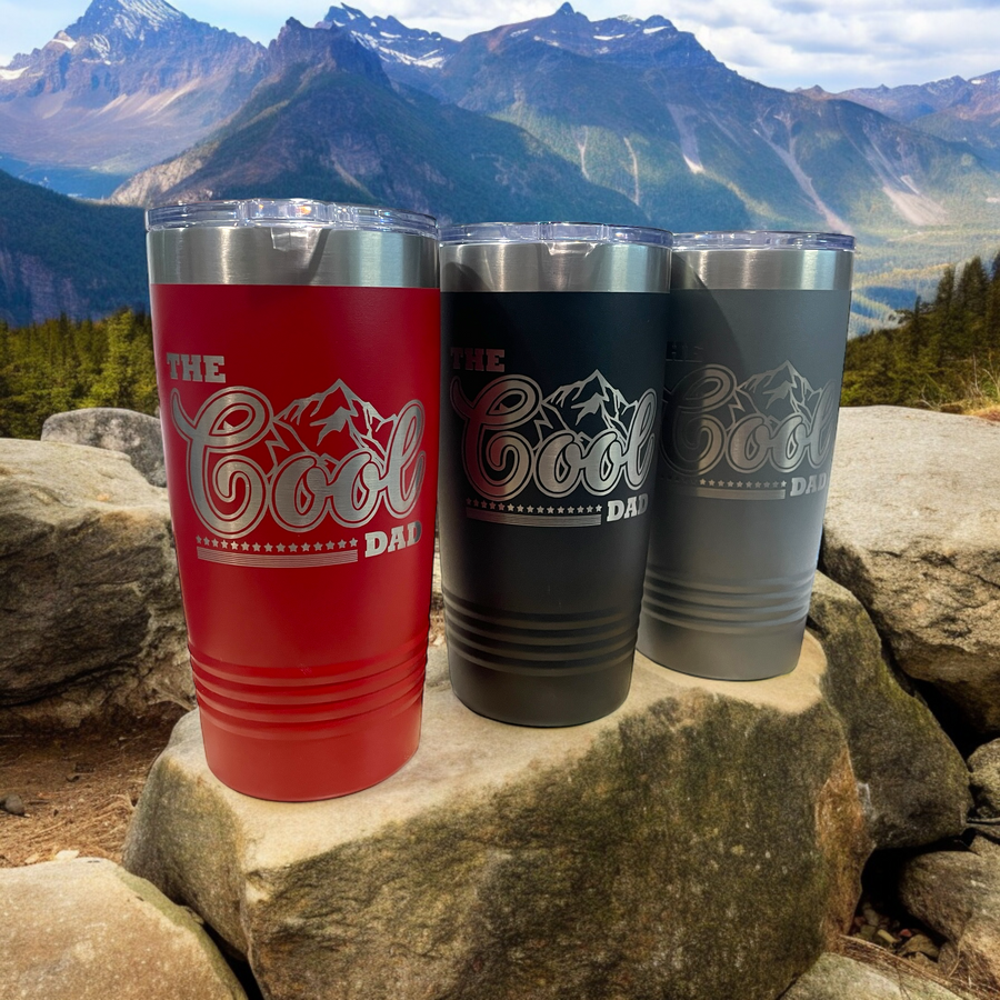 The Cool Dad - 20oz. Laser Engraved Tumbler - Premium drinkware from Pat's Monograms - Just $24.95! Shop now at Pat's Monograms