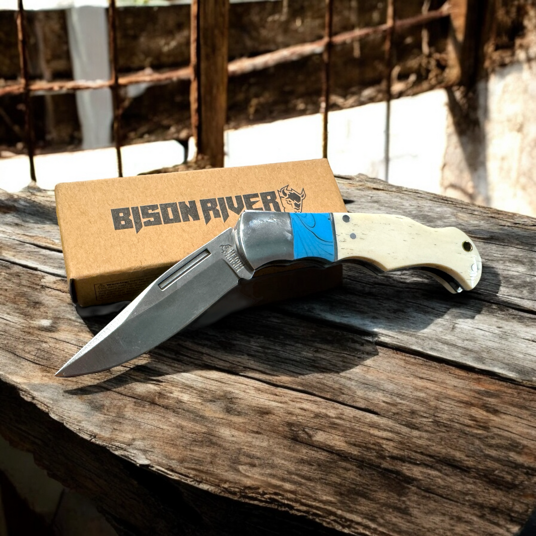 Engravable Bone Folding Pocket Knife - Premium Knives from Bison River - Just $22.95! Shop now at Pat's Monograms