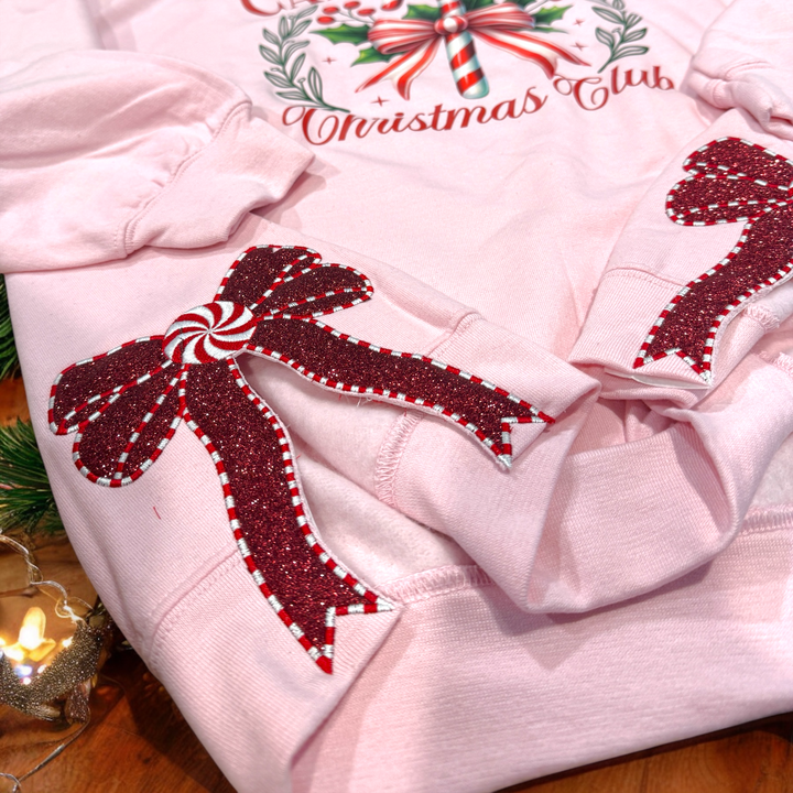 Candy Cane Club - Side Bow Sweatshirt - Premium Christmas Shirts from Pat's Monograms - Just $56.95! Shop now at Pat's Monograms