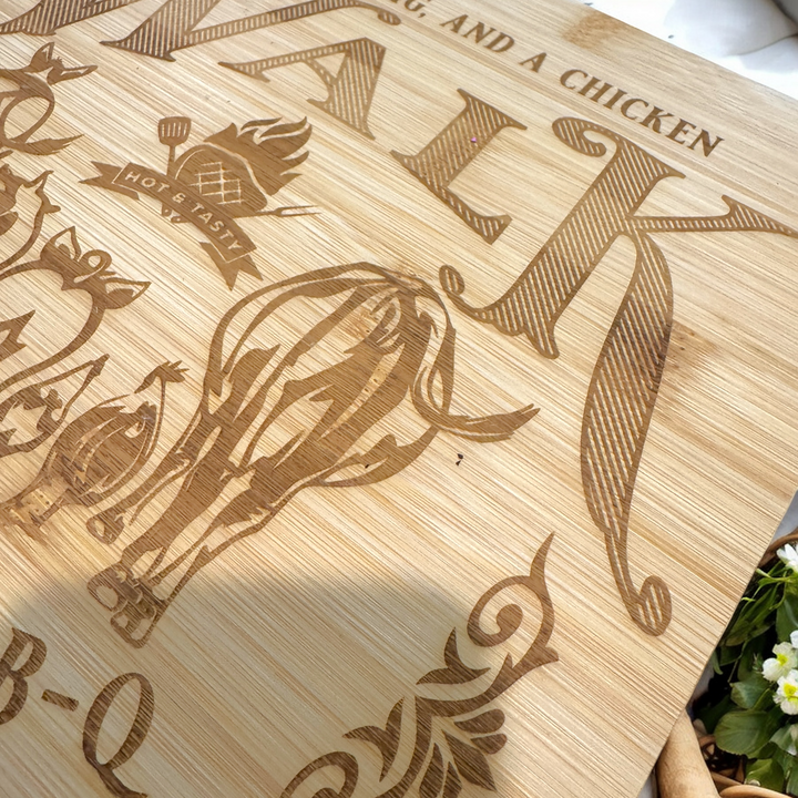 A Cow, A Pig & A Chicken Cutting Board - Premium Cutting Boards from Pat's Monograms - Just $32.95! Shop now at Pat's Monograms