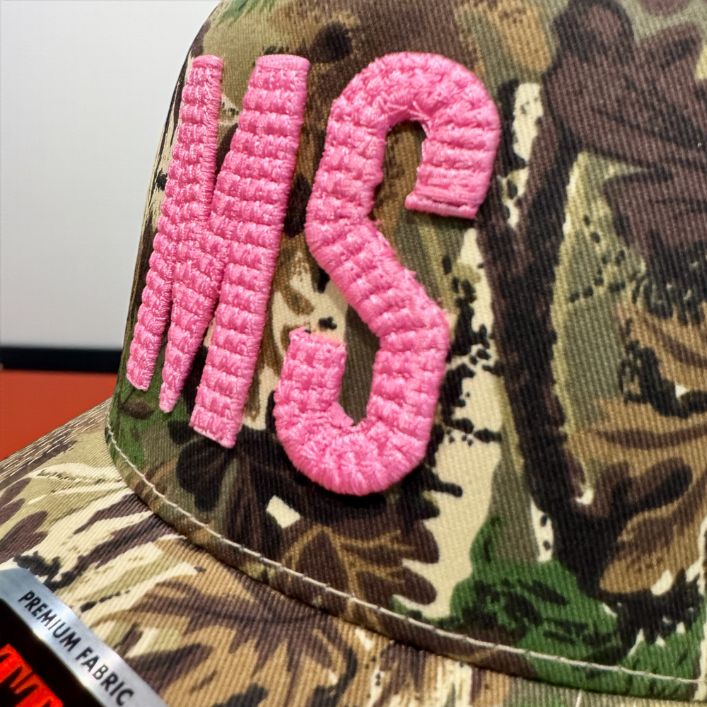 Custom State Camo Hat – Puff Stitch Letters - Premium Caps from Pat's Monograms - Just $24.95! Shop now at Pat's Monograms