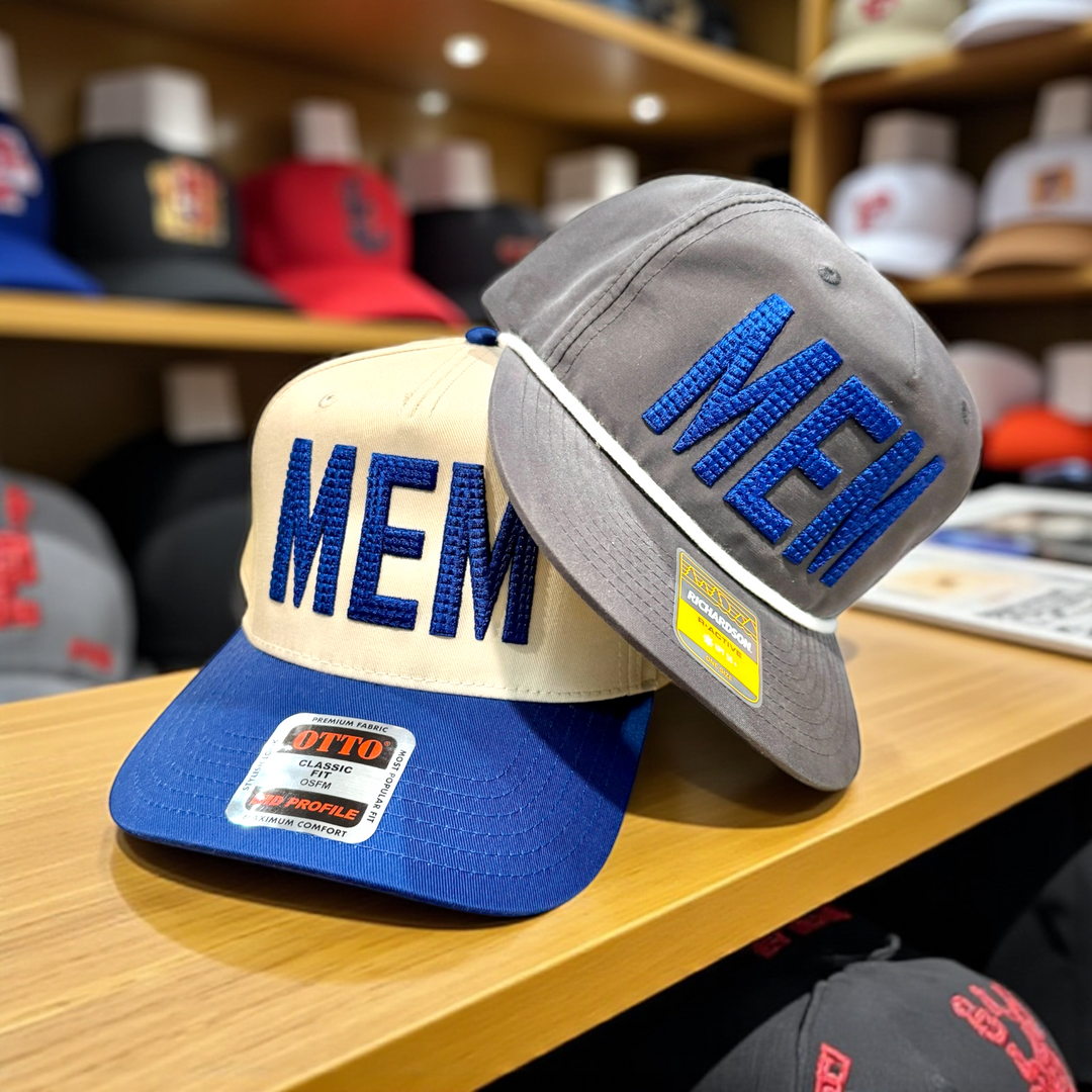 Go Tigers! Puff Embroidery Memphis Caps - Premium Caps from Pat's Monograms - Just $28.95! Shop now at Pat's Monograms