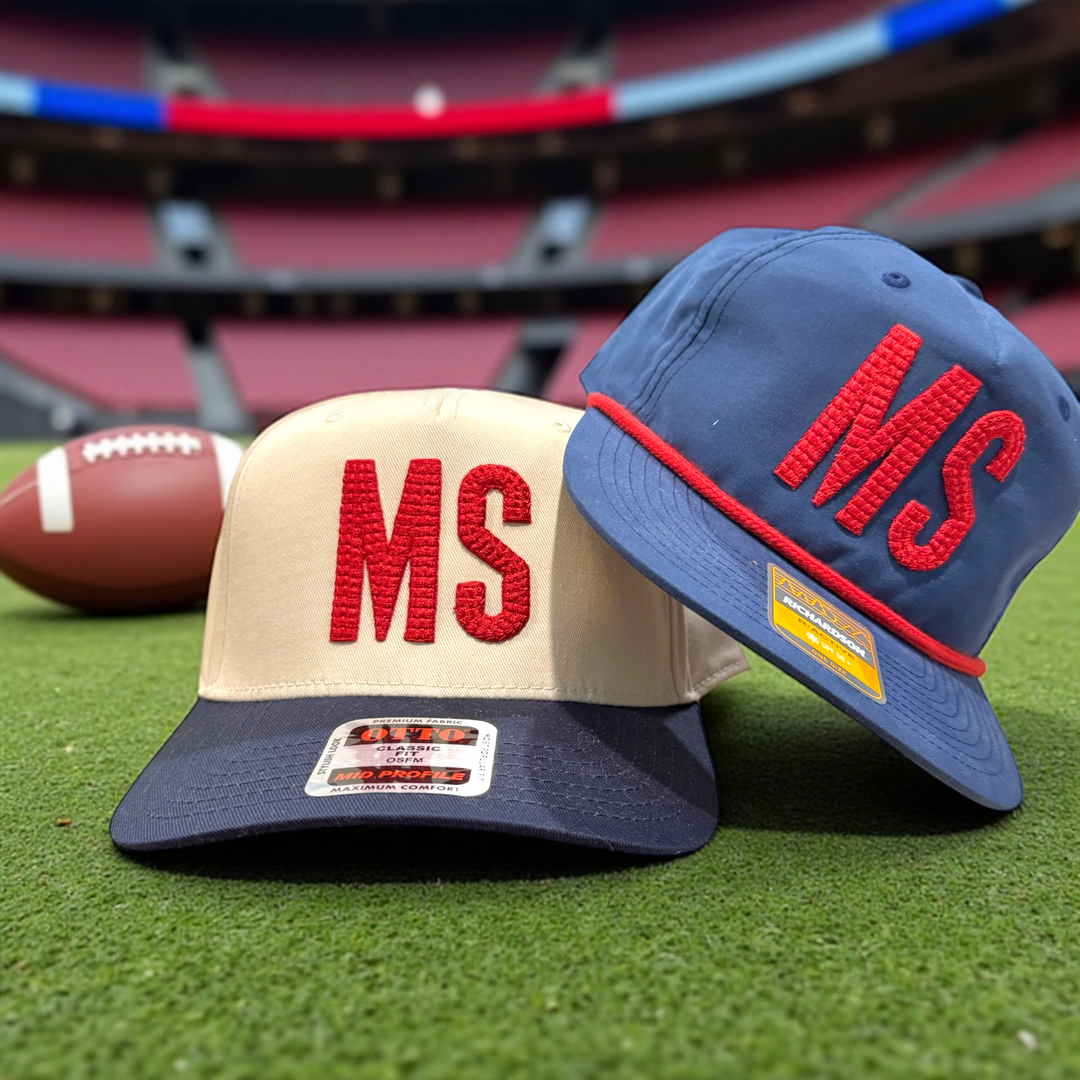 Go Rebs! Puff Embroidery Ole Miss Caps - Premium Caps from Pat's Monograms - Just $28.95! Shop now at Pat's Monograms