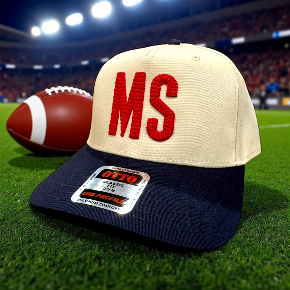 Go Rebs! Puff Embroidery Ole Miss Caps - Premium Caps from Pat's Monograms - Just $28.95! Shop now at Pat's Monograms