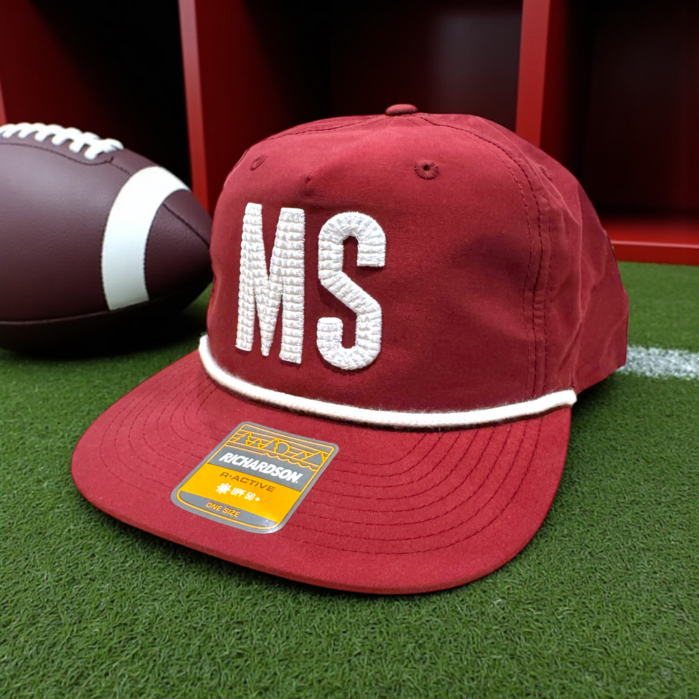Go State! Puff Embroidery MS State Caps - Premium Caps from Pat's Monograms - Just $28.95! Shop now at Pat's Monograms