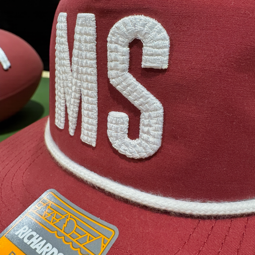 Go State! Puff Embroidery MS State Caps - Premium Caps from Pat's Monograms - Just $28.95! Shop now at Pat's Monograms