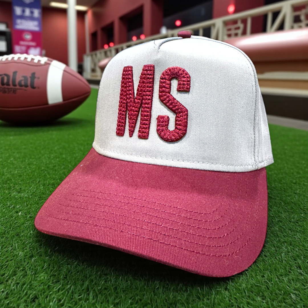 Go State! Puff Embroidery MS State Caps - Premium Caps from Pat's Monograms - Just $28.95! Shop now at Pat's Monograms