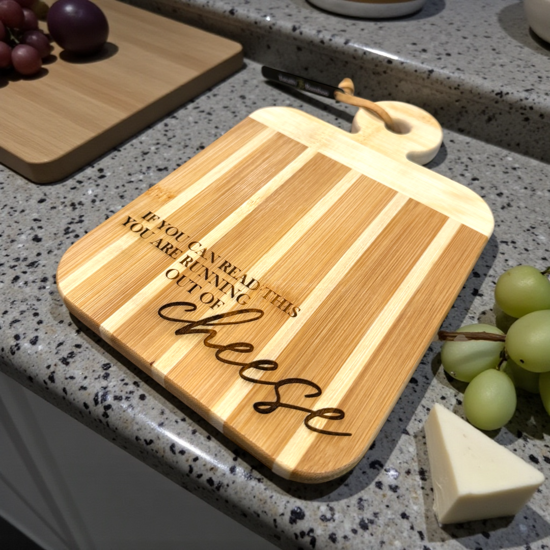 Cheese Board - Laser Engraved Bamboo Paddle Board - Premium Kitchen Accessories from Totally Bamboo - Just $12.95! Shop now at Pat's Monograms