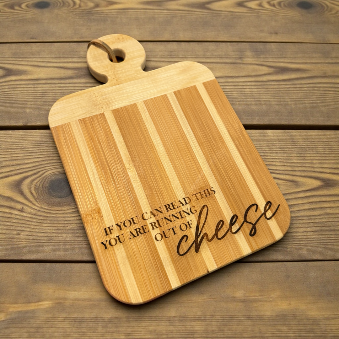 Cheese Board - Laser Engraved Bamboo Paddle Board - Premium Kitchen Accessories from Totally Bamboo - Just $12.95! Shop now at Pat's Monograms