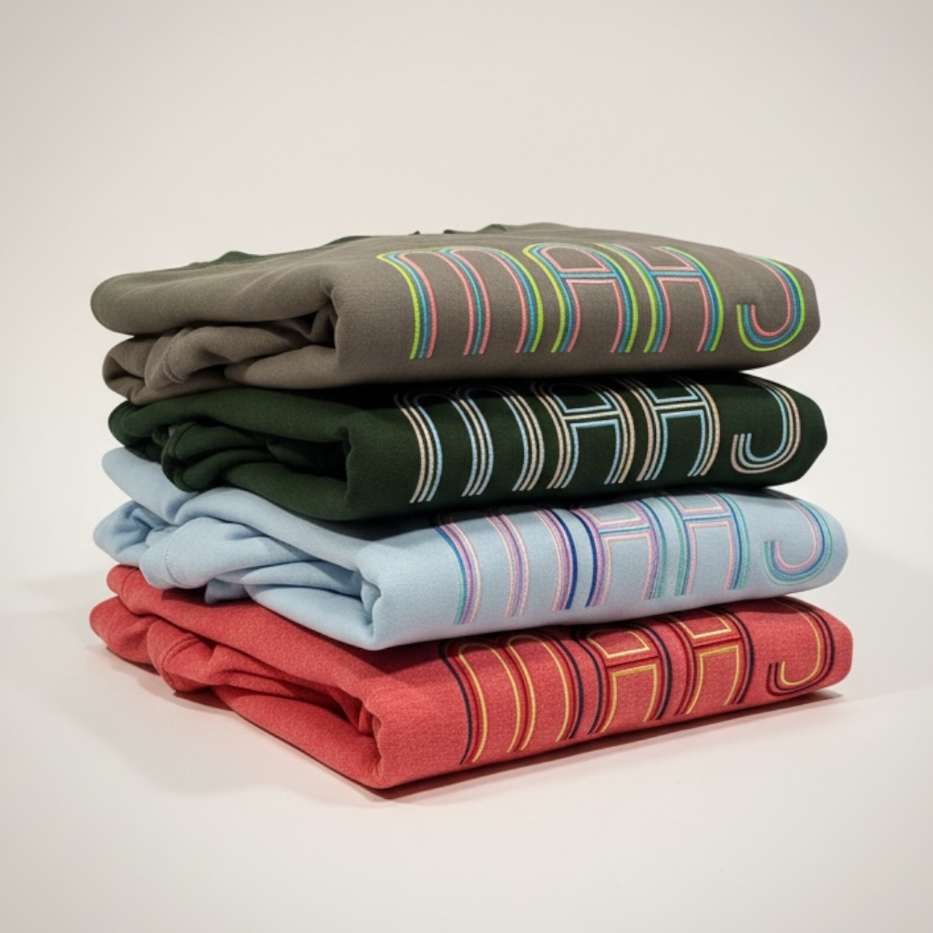 Mahjong Crewneck Sweatshirt with Retro Embroidery - Premium Sweatshirt from Pat's Monograms - Just $42! Shop now at Pat's Monograms