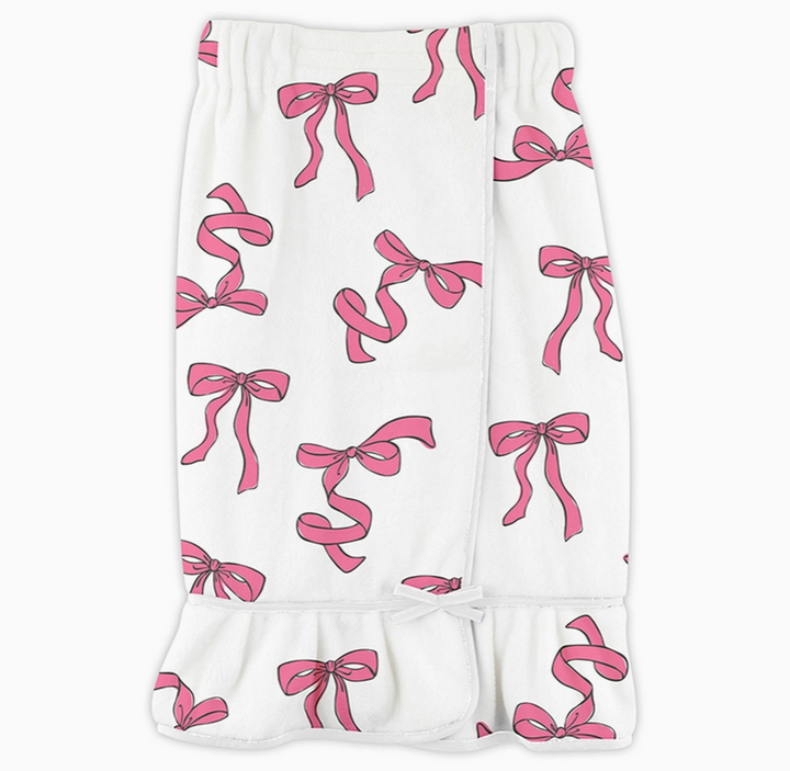 Spa Wrap - Pink Bows - Premium Bath Wrap from Bella Sleep + Spa - Just $45.95! Shop now at Pat's Monograms