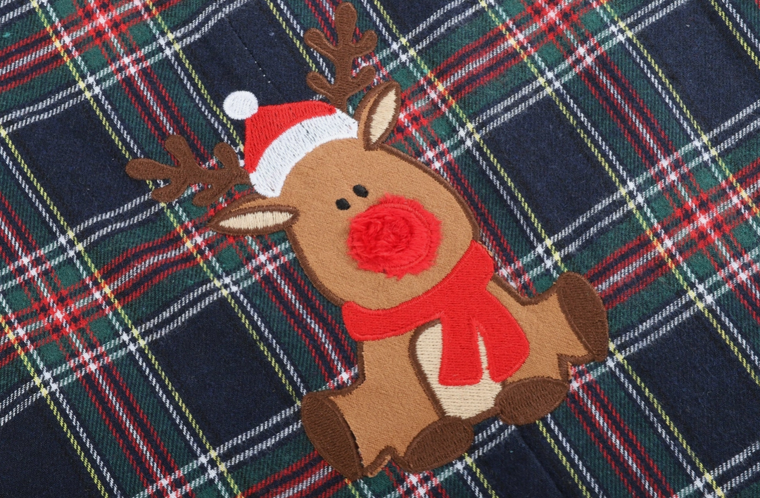 Navy and Red Plaid Reindeer Overalls - Premium  from Lil Cactus - Just $34.95! Shop now at Pat's Monograms