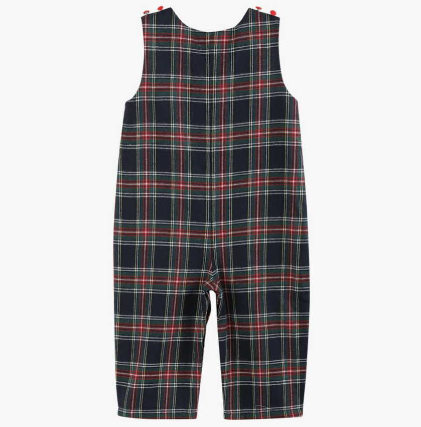 Navy and Red Plaid Reindeer Overalls - Premium  from Lil Cactus - Just $34.95! Shop now at Pat's Monograms