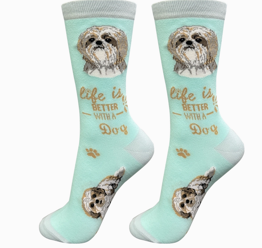 Shih Tzu Tan Life is Better Socks - Premium Socks from Sock Daddy - Just $9.95! Shop now at Pat's Monograms